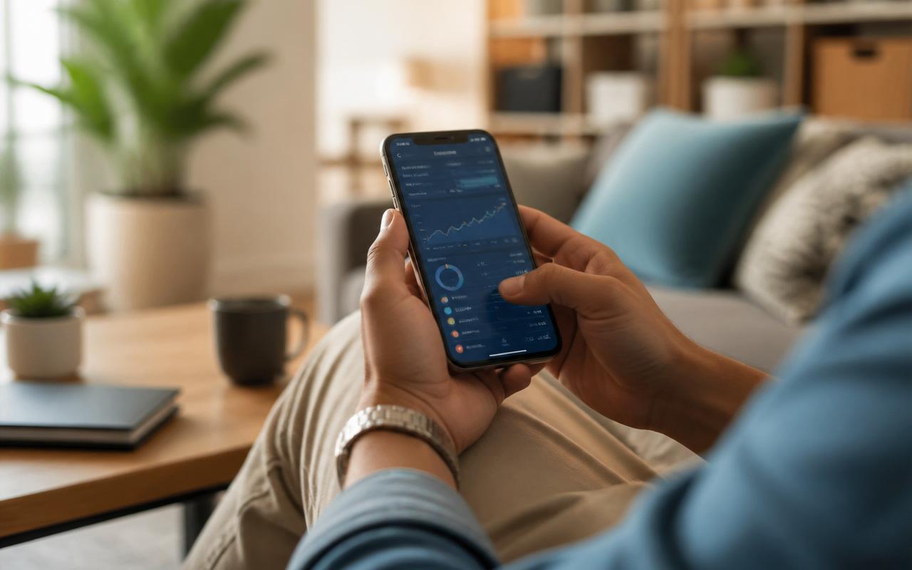 Investor managing a Remedy Wealth Exchange portfolio on the mobile app